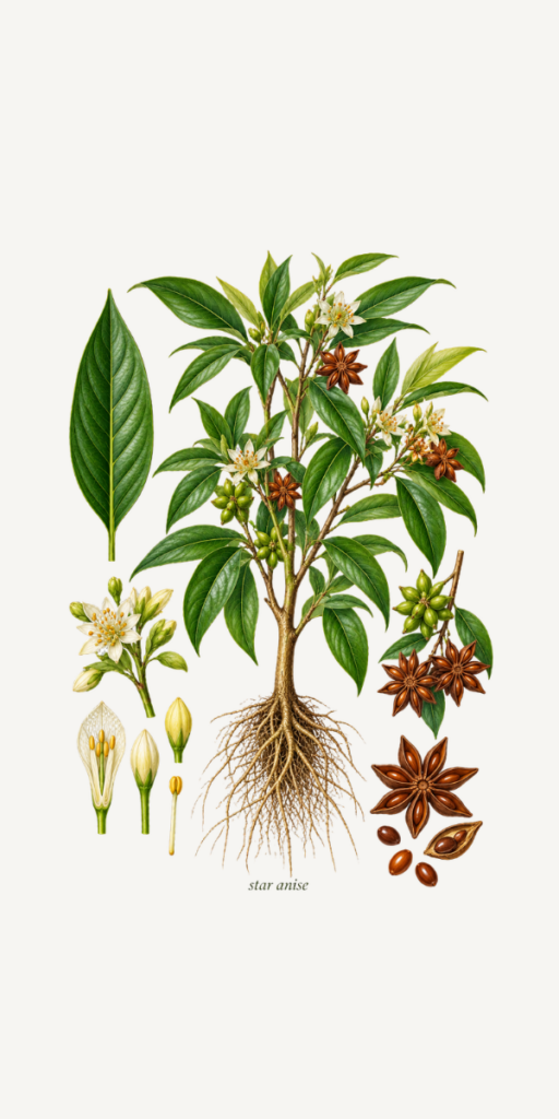Star Anise botanical illustration
