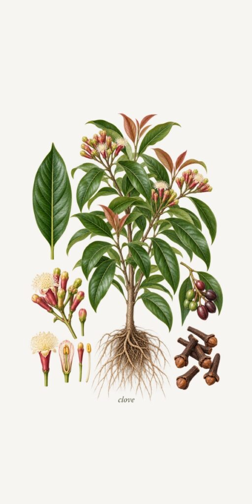 Clove botanical illustration