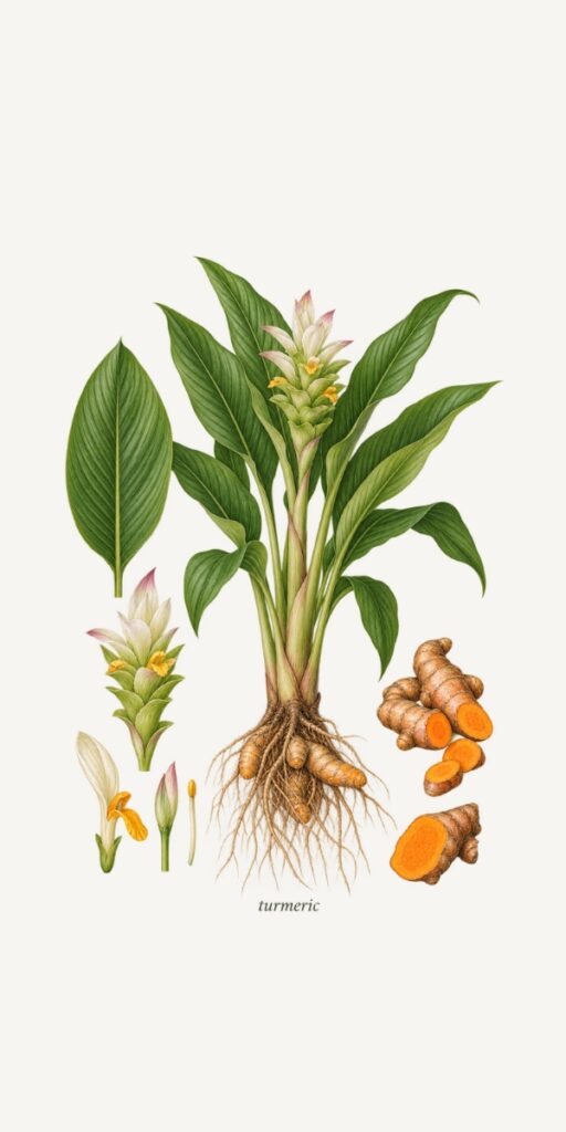 Turmeric botanical illustration