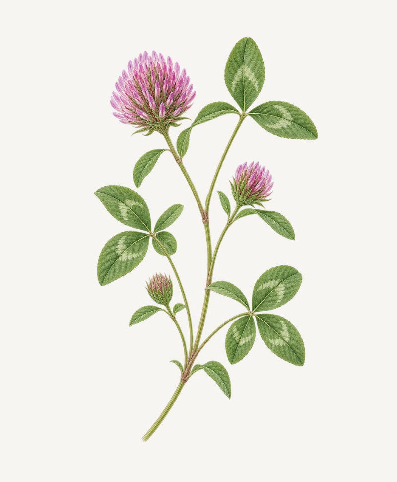 Red Clover botanical illustration