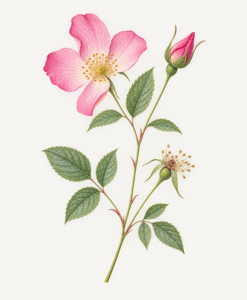 Rose Petals botanical illustration